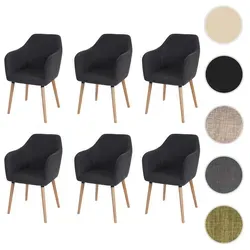 6er-Set Esszimmerstuhl Malmö T381, Retro 50er Jahre Design in grau von Mendler