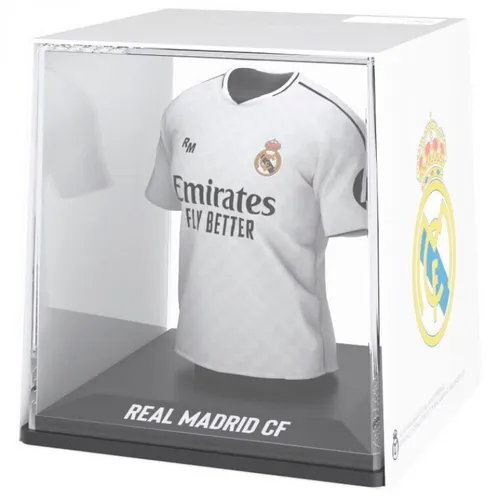 BanboToys Real Madrid Mini T-Shirt Vitrine - Actionfigur für Fans: Präsentieren Sie das ikonische Mini-T-Shirt von Real Madrid stilvoll in Ihrer Vitrine – ein Must-Have für jeden Sammler!