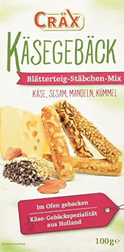 Cräx Käse-Blätterteig Stäbchen Mix, 100 g von Cräx