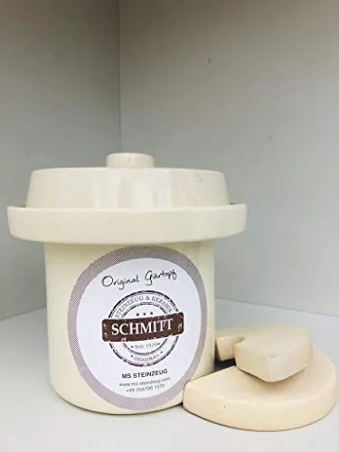 MS Steinzeug Gärtopf Mini Fermentation 1 Liter cremeweiß Milchsäuregärung Konservieren Einmachen gesunde Ernährung Vitaminbooster optimal für Vegetarier