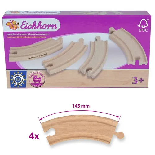 Eichhorn Bahn, kleine Kurvenschiene 4-teilig