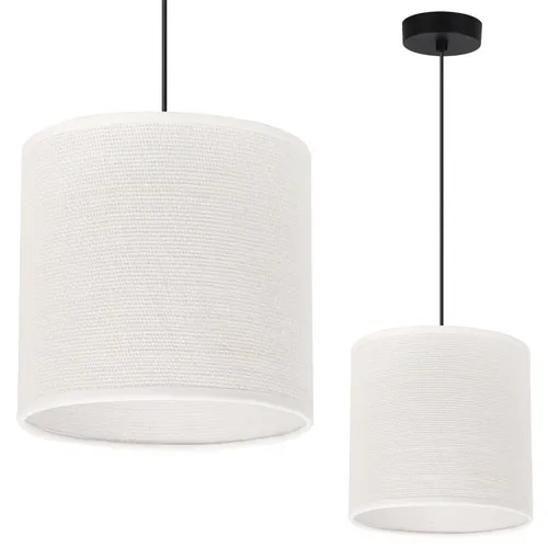 Hängelampe schwarz Jute mit weißem Lampenschirm 15 cm E27 - Deckenleuchten mit modernem Design, ideal für stimmungsvolle Beleuchtung in Wohnräumen und eine gemütliche Atmosphäre.