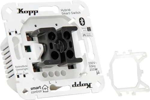 Kopp Smart-Control Hybrid-Smart Switch Universaldimmer mit universeller Wippenaufnahme für Kopp u. Verschiedene Schalterhersteller, Smart-Home, Amazon Alexa, Google Home, 833502012
