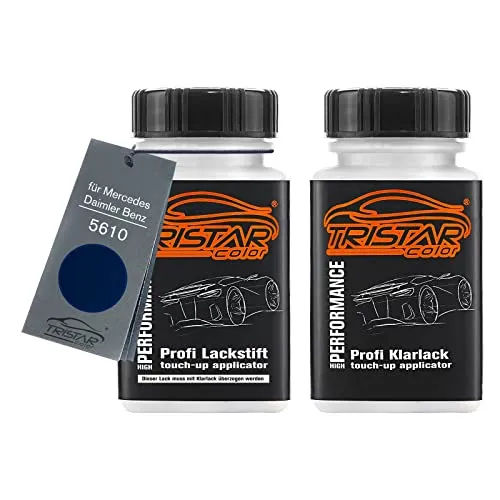 TRISTARcolor Autolack Lackstift Set für Mercedes/Daimler Benz 5610 Navyblau Basislack Klarlack je 50ml