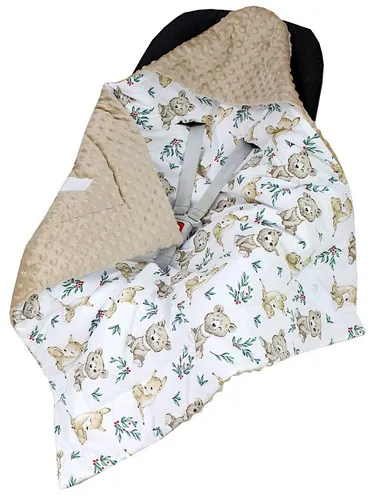 Einschlagdecke Baby Winter – Wattierte Minky Einschlagdecke für Babyschale - Einschlagdecke für Babyschale, ideal für die ersten Lebensmonate. Kuschelig weich und warm, mit 3 Gurtschlitzen für optimalen Halt. Hergestellt aus hochwertigen Materialien für ein angenehmes Klima.