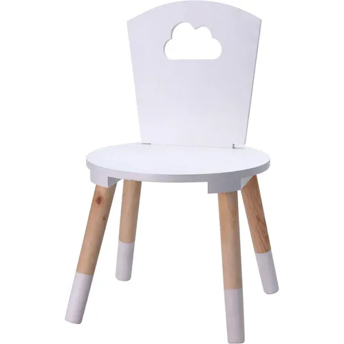 Kinderstuhl aus Holz in Weiß - Stuhl für das Kinderzimmer, aus robustem MDF gefertigt, bietet Komfort und Stil mit einer kompakten Größe von 30 x 30 cm.