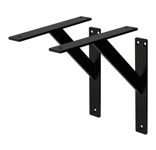 ML-Design Regalhalterung 240x240 mm, Schwarz, Aluminium - Regalträger & -stützen, robuste und stilvolle Halterungen für kreative Wandregale mit einer Tragfähigkeit von bis zu 35 kg.
