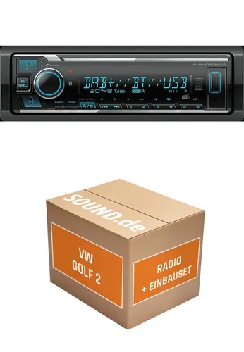 Kenwood KMM BT508DAB Autoradio Einbaupaket für VW Golf II | Bluetooth & DAB+