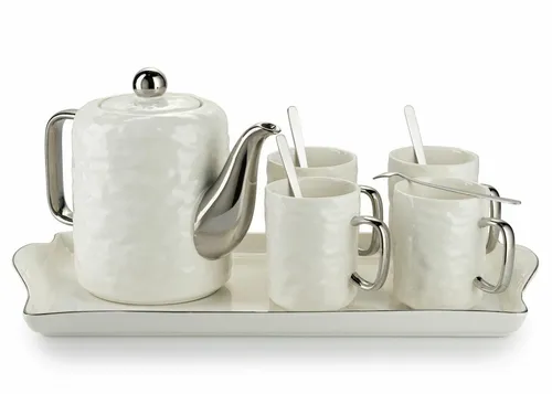 Selena Silberweiß Kaffeeservice 6-teilig – Elegantes Design