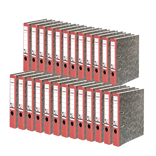 Original Falken Recycling-Ordner 25er Pack - Wolkenmarmor Design - Ordner für DIN A4, CO2-neutral und Made in Germany. Mit griffigem Wolkenmarmor-Papierbezug und verstärkter Mechanik für maximale Haltbarkeit.