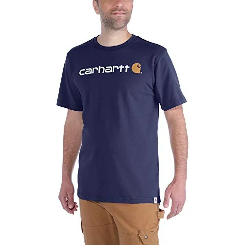 Carhartt EMEA Core Logo Workwear T-Shirt 2XL - Herren-Shirt in Blau mit relaxed Fit und Rundhalsausschnitt, ideal für Arbeit und Freizeit.
