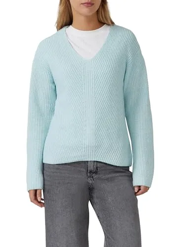s.Oliver RED LABEL Regular Fit Strickpullover in Mint, Größe 40 - Stylischer Damen Strickpullover mit Woll-Anteil und V-Ausschnitt. Der bequeme Regular Fit sorgt für optimalen Tragekomfort und vielseitige Kombinationsmöglichkeiten im Alltag.