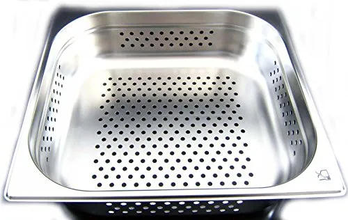 airbrush-city GN 2/3 Gastronormbehälter GN-Behälter Edelstahl 6,5 Liter Tiefe 100mm gelocht