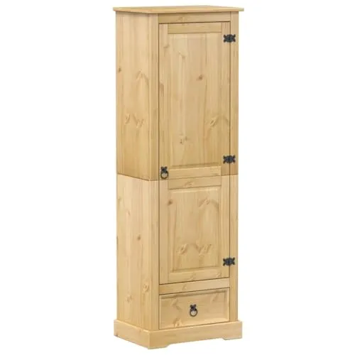 vidaXL Kleiderschrank aus Kiefernholz mit Metallgriff - Kleiderschrank aus massivem Kiefernholz, langlebig und rustikal, bietet reichlich Stauraum für Kleidung und Accessoires. Ideal für Schlafzimmer.