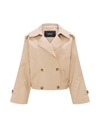 OPUS Damen Jacke HEDIE | Kurze Trenchjacke aus Lyocell Mix - Funktionsjacken mit hochwertiger Verarbeitung, ideal für einen lässigen und stilvollen Look. Der Lyocell Mix sorgt für ein angenehmes Tragegefühl und Langlebigkeit.