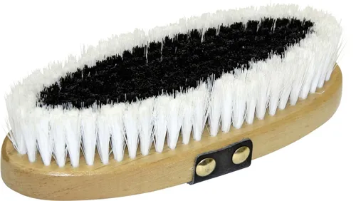 Kerbl 3243 Kardätsche Brush Co - Pferdekardätsche für Fellpflege, Holzrücken mit Handschlaufe und langlebigen Borsten aus Polypropylen