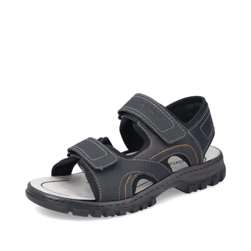 Rieker Herren Klassische Sandalen 25053 - Wanderschuhe für Herren, bequem und leicht, ideal für Sommertage mit einem praktischen Klettverschluss und flacher Sohle für optimalen Tragekomfort.
