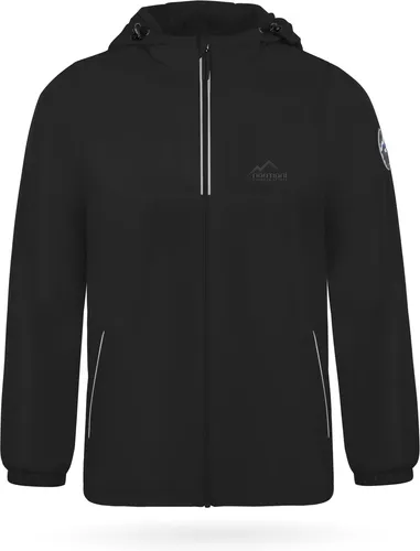 normani Kinder Regenjacke Tanana Unisex schwarz 122-128 - Wasserdichte Winterjacke mit Fleece-Futter und reflektierenden Details für optimale Sichtbarkeit. Ideal für sportliche Aktivitäten im Freien, mit verstellbarer Kapuze und Regular Fit.