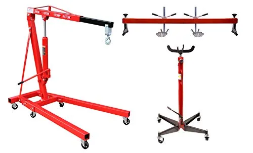 Herkules Werkzeuge Motorheber Motorkran mit Haken + Motorträger 500 KG + Getriebeheber 500 KG