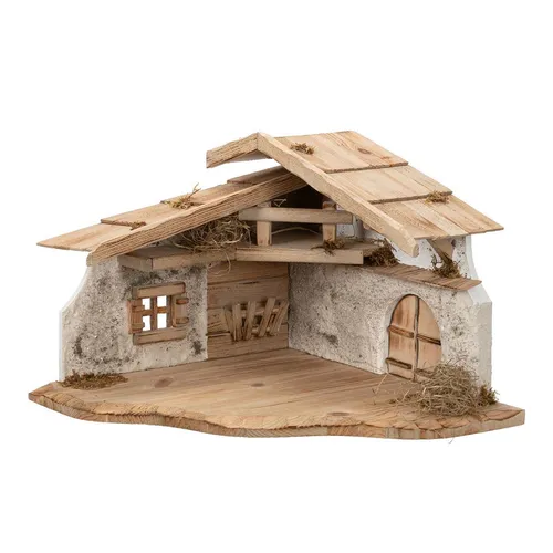 Produktbild Weihnachtskrippe aus Holz und Gips