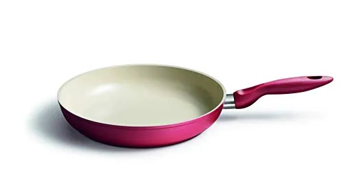 Kelomat Brat Pfanne CeraMic Color Ø28 cm dunkelrot - Hochwertige Bratpfanne mit Spezialbeschichtung, ideal für Induktionsherde. Kratzfest und leicht zu reinigen für ein müheloses Kochen.