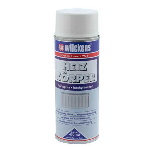 Wilckens Heizkörper Spray 400ml - Seidenmatt oder Hochglänzend - Lacke für Heizkörper und Warmwasserbehälter, in RAL 9010 weiß, ideal für den Innenbereich und mit hoher Deckkraft von bis zu 10 m².