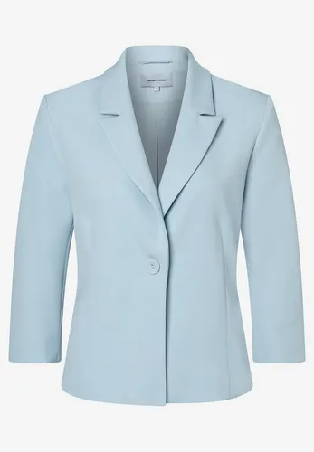 MORE&MORE Jackenblazer - Eleganter taillierter Kurzblazer von MORE & MORE mit klassischem Revers. Ideal für Business-Looks oder lässige Outfits. Das fließende Material sorgt für Komfort und der zarte Blauton bringt Frische in jeden Look.