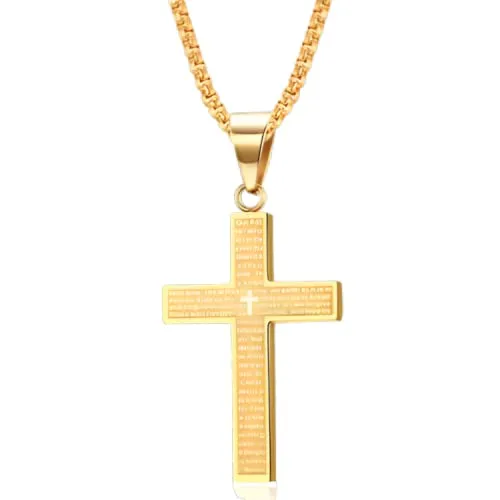 Tsathoggua Ketten-Anhänger aus Edelstahl - Kreuz Anhänger mit 3mm Breit Edelstahl Panzerkette Herren Länge 60cm - Klassisches und vielseitiges Schmuckstück mit perfekter Passform für jeden Anlass