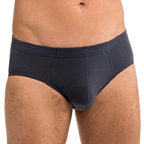 HERMKO 16300 Herren Sportslip aus Baumwolle/Modal, Sportslip ohne Eingriff mit weichem Bund für Männer, Größe:D 9 = EU 3XL, Farbe:Graphit