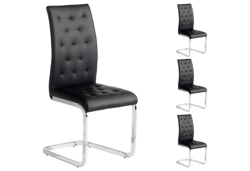 IDIMEX Esszimmerstuhl CHLOE (4 St) - Modernes Schwingstuhl Set - Stühle für Esszimmer, 4er Set mit bequemer Polsterung und verchromtem Gestell für ein stilvolles Ambiente. Genießen Sie angenehmes Sitzen dank der hochwertigen Lederimitat-Beschichtung.