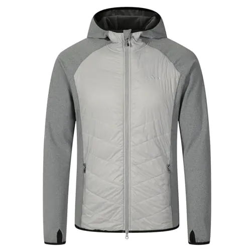 Blue Wave Herren Hybridjacke Leon mit Kapuze - Outdoor-Jacke mit wärmender Wattierung in Grau Größe M