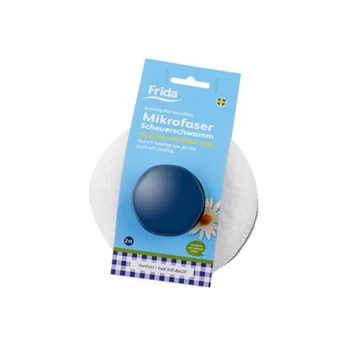 Frida 49003 Scheuerschwamm mit Griff+Tuch, weiß/blau