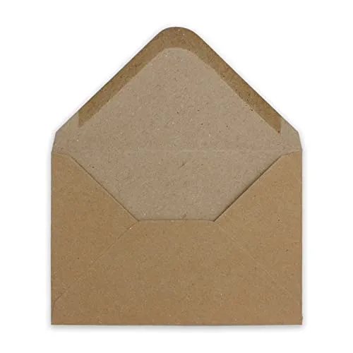 DIN B6 Briefumschläge aus Kraft-Papier Vintage Braun Recycling 17,8 x 12,5 cm 120 g/m² Nassklebung Post-Umschläge ohne Fenster ideal für Weihnachten Grußkarten Einladungen von Ihrem Glüxx-Agent 50