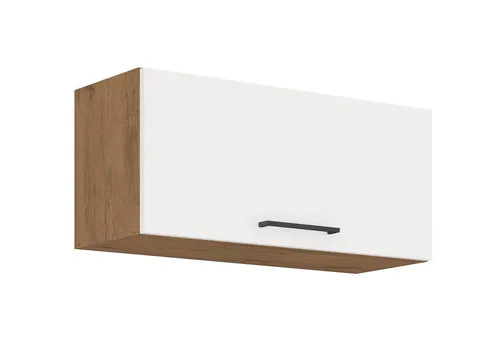 Küchen-Preisbombe Kurzhängeschrank 80 cm - Vigo Hochglanz Weiß Eiche Lancelot - Hängeschrank 80 cm mit eleganter Hochglanz-Oberfläche und Dämpfer-Scharnieren für leises Schließen. Ideal für moderne Küchenlösungen.