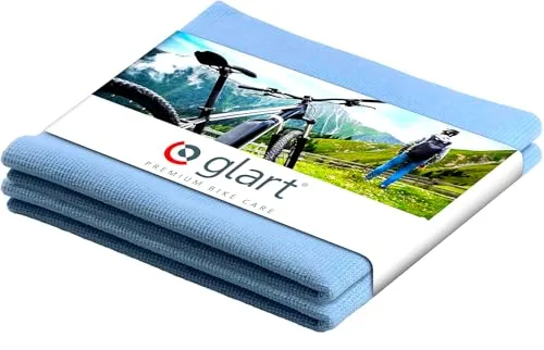 Glart 42BBF 2er Set Mikrofasertücher BLAU für die Fahrradpflege, 40x40 cm, FAHRRAD Microfasertücher weich, saugstark; kratzerfreie, fusselfreie Fahrradpflege, Poliertücher