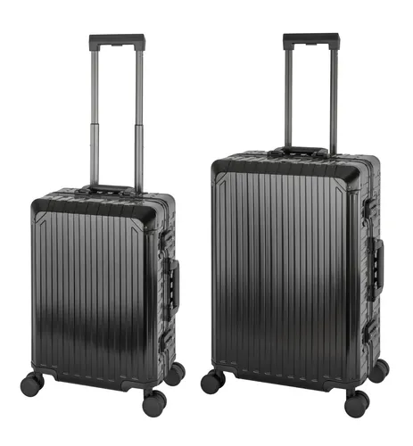 Tokyo Trolley S+M - Aluminium Hartschale Reisekoffer Set - Reisekoffer & Trolleys, leicht und robust mit Aluminium Hartschale, ausgestattet mit TSA Schloss und 4 Rollen für müheloses Reisen. Ideal für unisex Reisende.