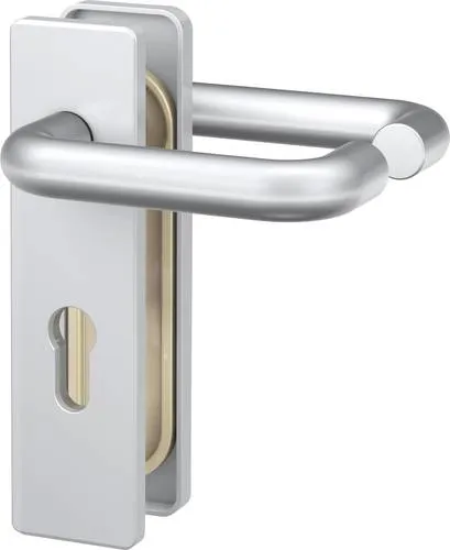 Basi 7521-0501 Drücker-Schutzbeschlag, Silber - Türbeschläge für Feuerschutztüren, besonders widerstandsfähig und erfüllt Brandschutzanforderung DIN 18273. Ideal für sichere und langlebige Türlösungen.