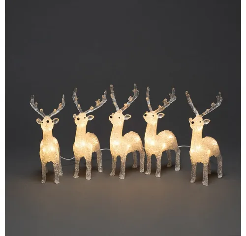 Konstsmide Lichterkette LED Acryl Rentier 5er Set von Konstsmide
