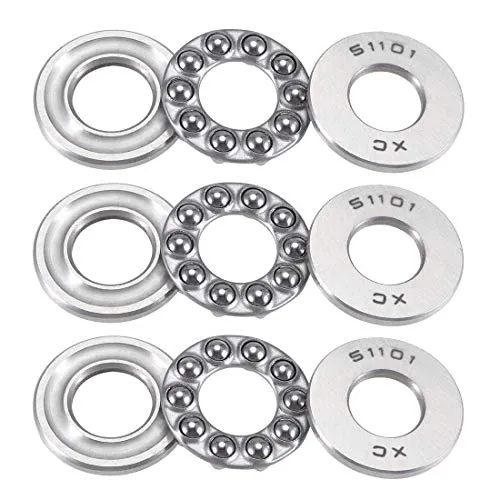 sourcing map 3 Stk. 51101 Axialkugellager 12 mm x 26 mm x 9 mm Kohlenstoffstahl Einzelrichtung