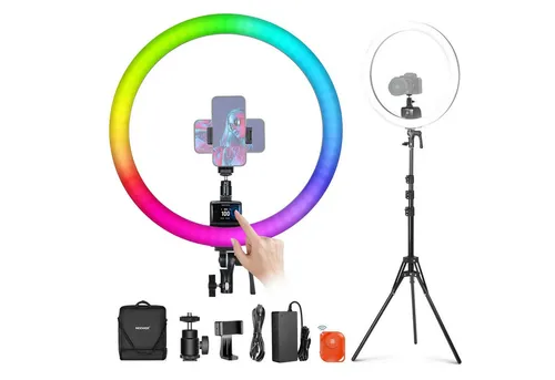 Neewer Videoleuchte Neewer Ringlicht SRP18C farbige RGB LED-Leuchte, Professionelles 18 Zoll Ringlicht