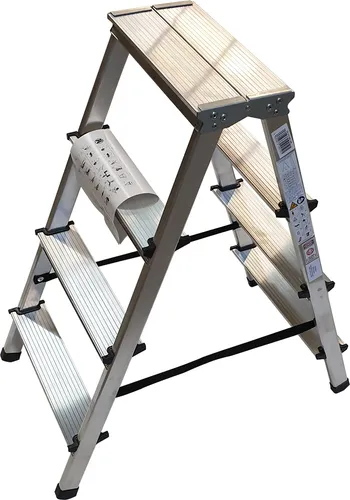 Leiter Trittleiter Klappleiter 2x4 Stufen - Zweiseitige Haushaltsleiter mit 81 cm Höhe und einer Tragfähigkeit von 125 kg – ideal für sicheres Arbeiten in jedem Haushalt.