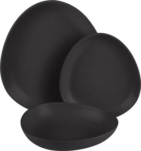 BERLINGERHAUS Dining-Tellerset 18-tlg. Matte Black Collection BH-10021 - Schwarz
