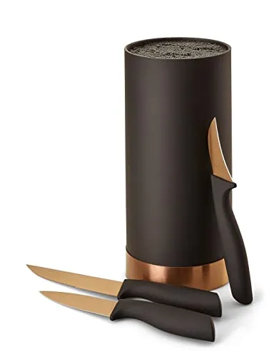 Echtwerk Messerblock 4-teilig, Schwarz & Bronze in kupfer von ECHTWERK