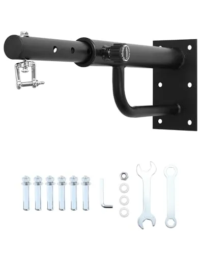 QWORK® Solider Stahl Boxsackhalterung Wandhalterung Verstellbarer 43-63 cm Gewichtsunterstützung 150 kg, Boxsack-Aufhänger inkl. Befestigungsschrauben