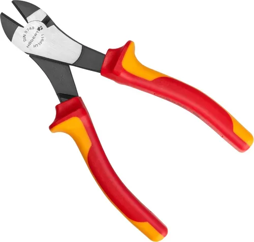 Seitenscheider 180mm, Hochleistungs- Seitenschneider aus CrV, 1.000V isoliert mit Mehrkomponenten-Griffen, VDE- und 180 mm