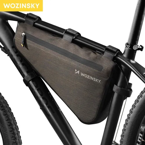 WOZINSKY Fahrradtasche Rahmentasche 8L - Wasserdicht für Radfahrer - Fahrradtaschen mit 8 Litern Fassungsvermögen, ideal für Mountainbike, Rennrad und E-Bike. Schützt den Inhalt und lässt sich einfach am Rahmen montieren.