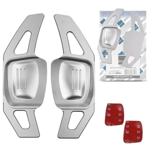Schaltwippen Paddel SET ALU SILBER für Tiptronic VW Amarok I 2H 2016-2022 - Schalthebel & -knäufe, aus hochwertigem Flugzeugaluminium, eloxierte Oberfläche in Silber für sportliches Fahrvergnügen und verbesserten Grip.