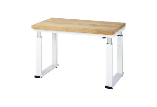 Rau Werkbank adlatus 600 - elektrisch höhenverstellbar - Werkstatteinrichtung mit 4 cm starker Buche-Massiv-Platte und geräuscharmer, elektrischer Höhenverstellung für ergonomisches Arbeiten. Traglast bis 600 kg, Made in Germany.