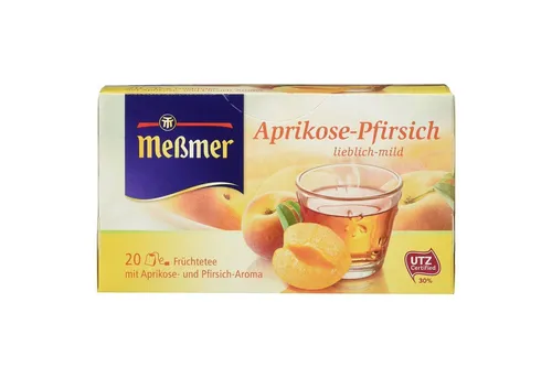 Meßmer Tee, Meßmer Aprikose Pfirsich Früchtetee lieblich mild 20 Beutel 50 g