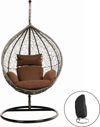 Home Deluxe Cielo Hängesessel mit Gestell und Regenabdeckung - Hängesessel für drinnen und draußen, inkl. Regenabdeckung für wetterfesten Genuss und entspannende Auszeiten.